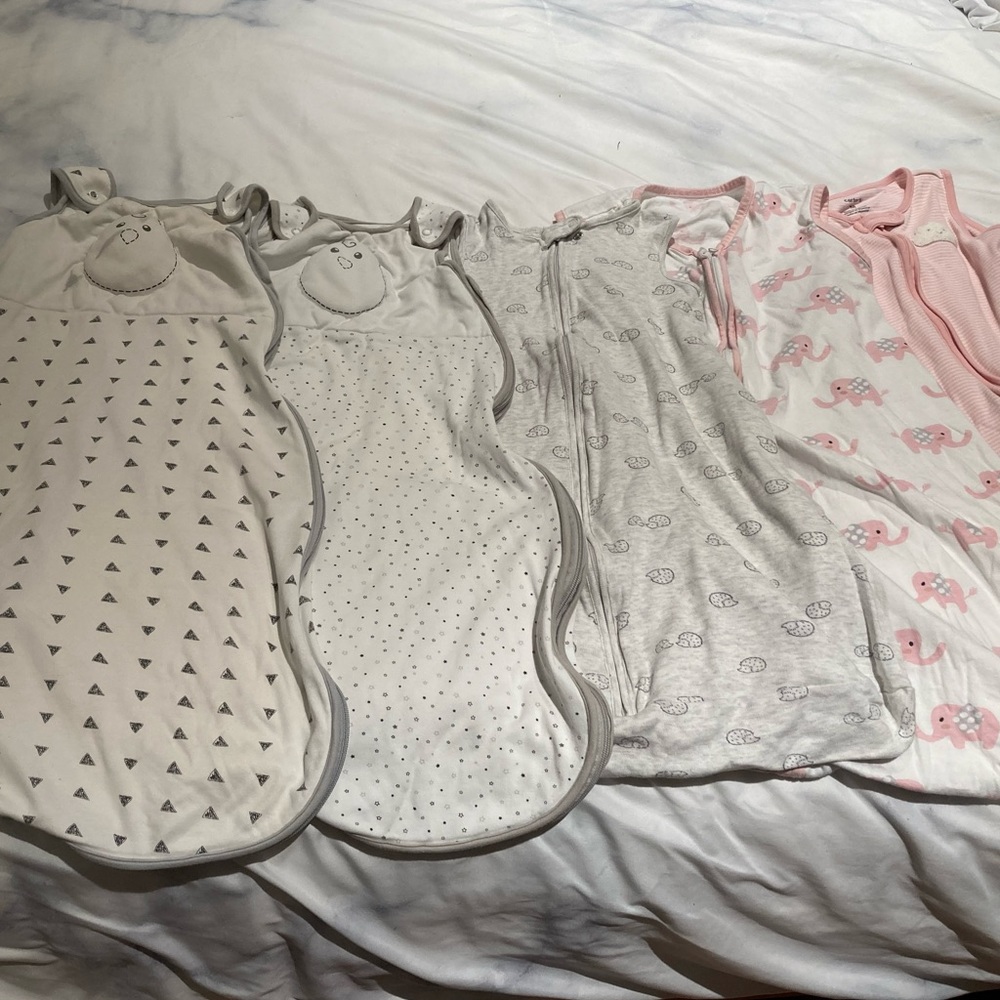 Nested Bean Sleep Sacks and Carter’s sleep sacks